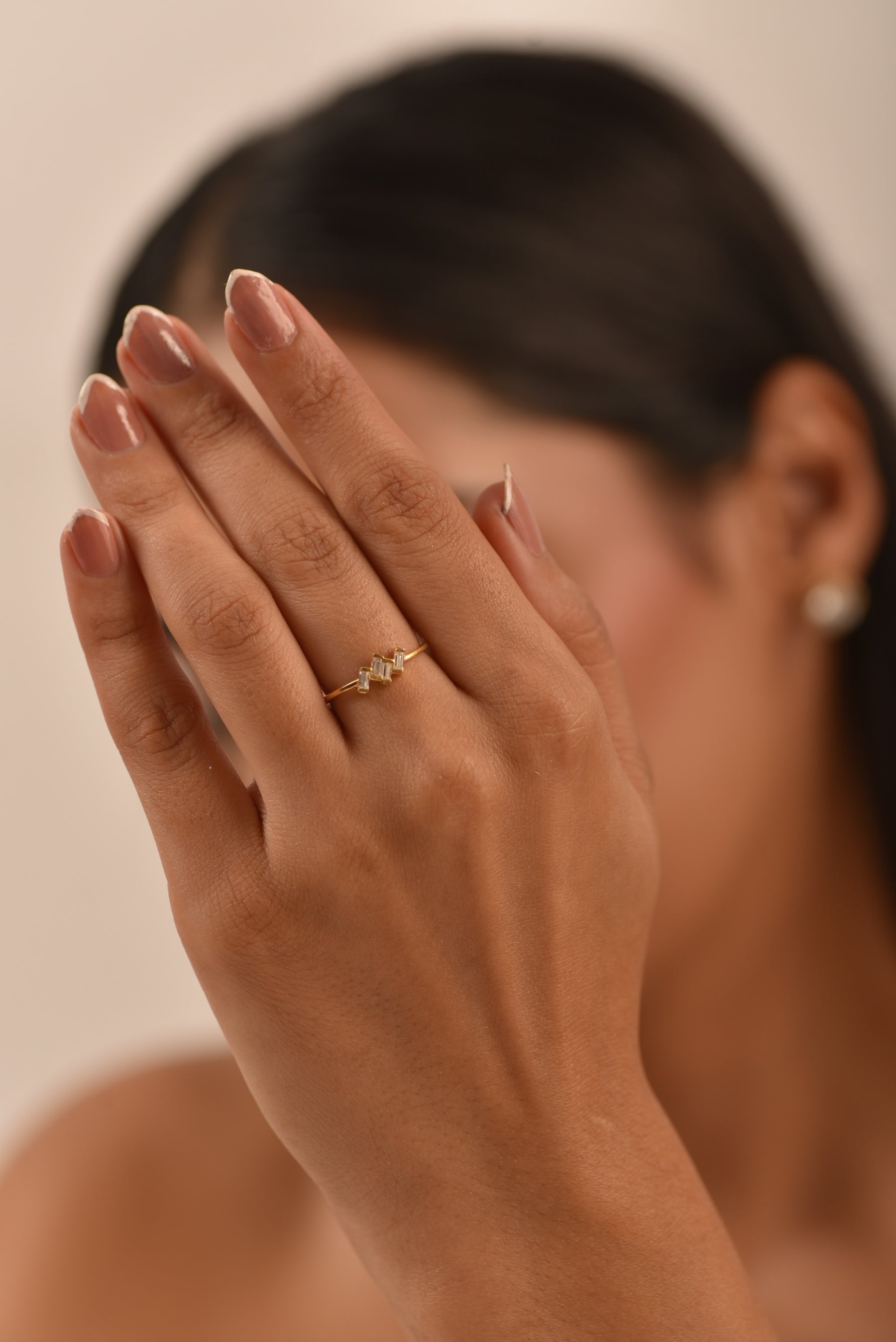 Tilted Baguette Diamond Ring