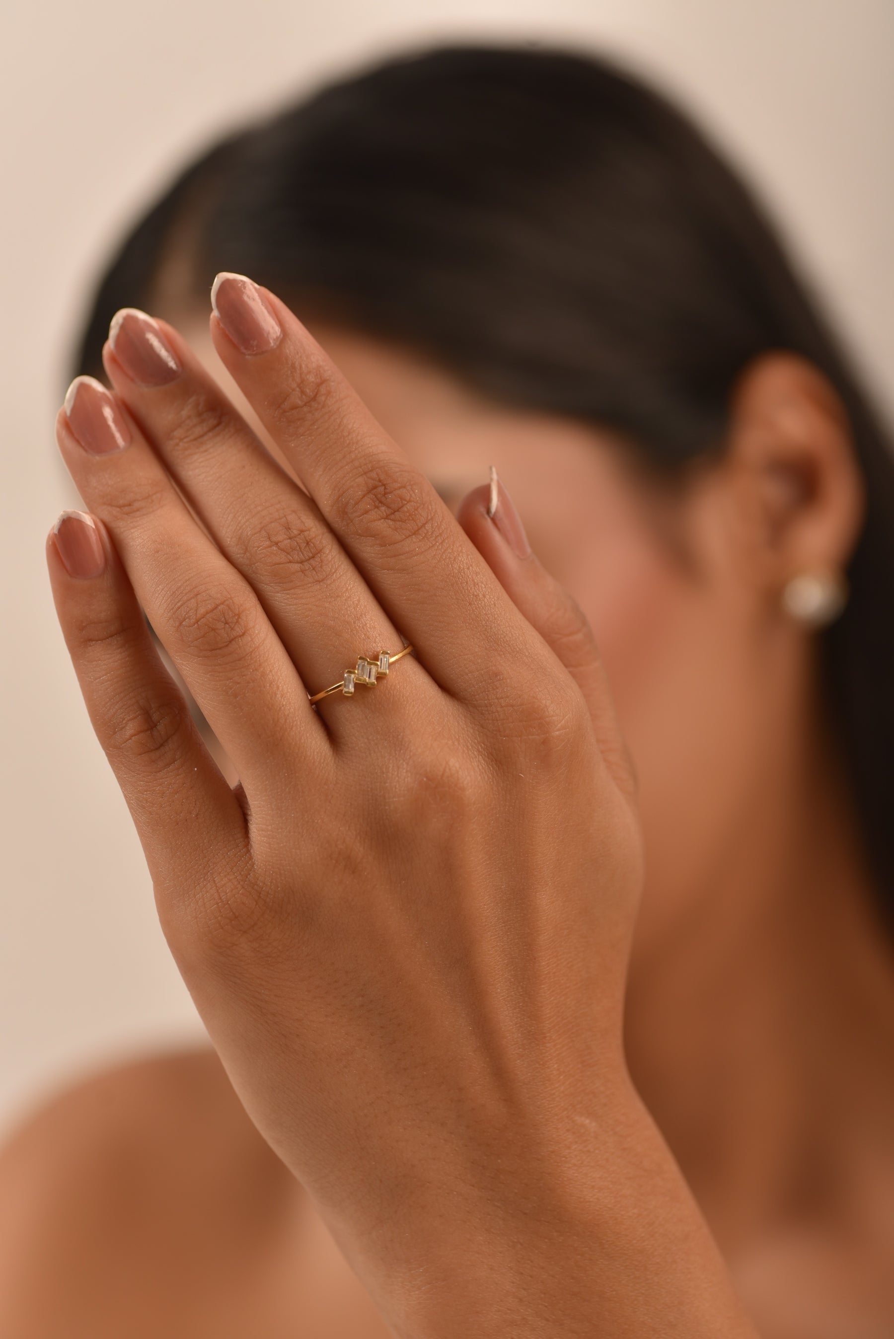 Tilted Baguette Diamond Ring