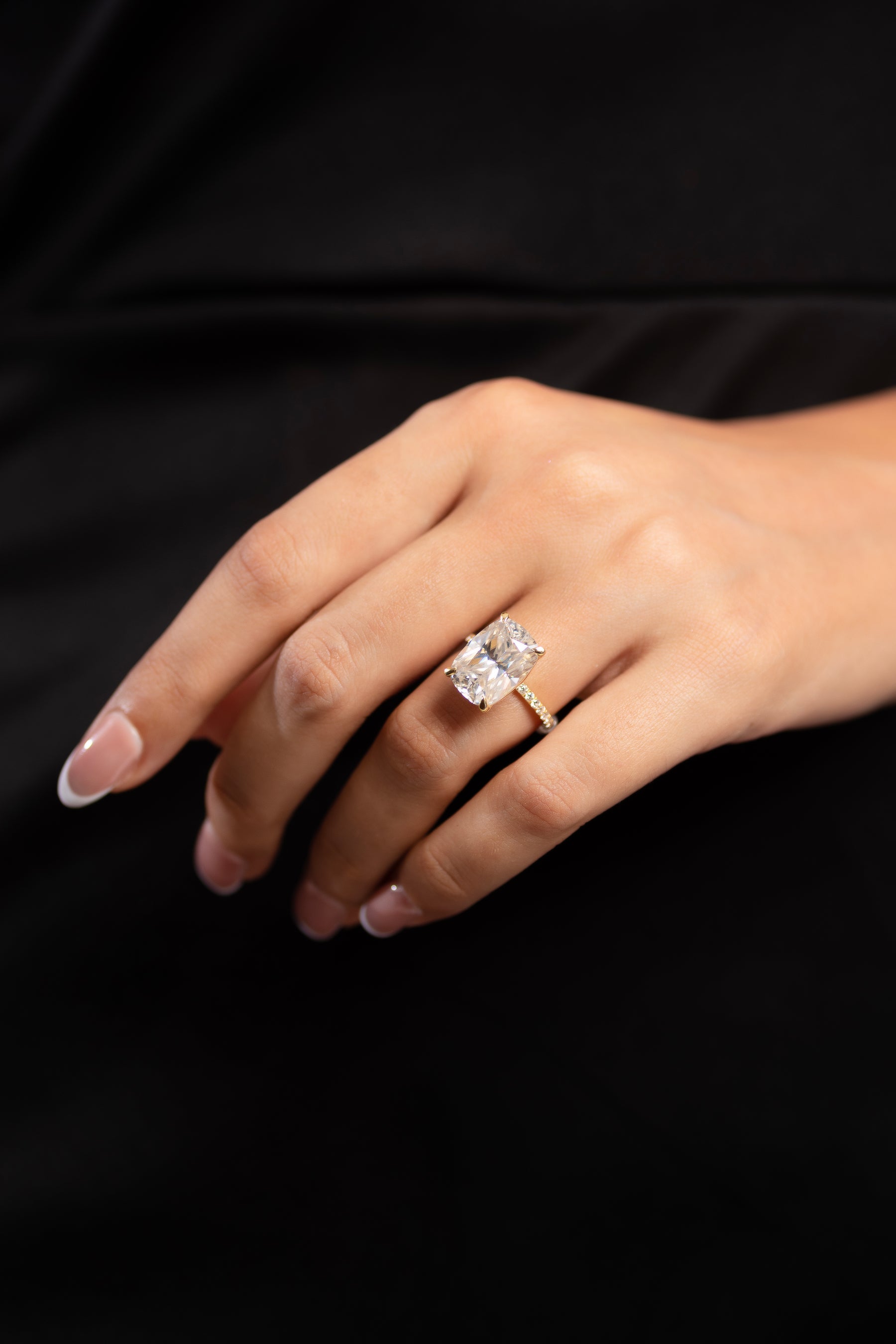5 Carat Elongated Cushion Cut Diamond Wedding Ring