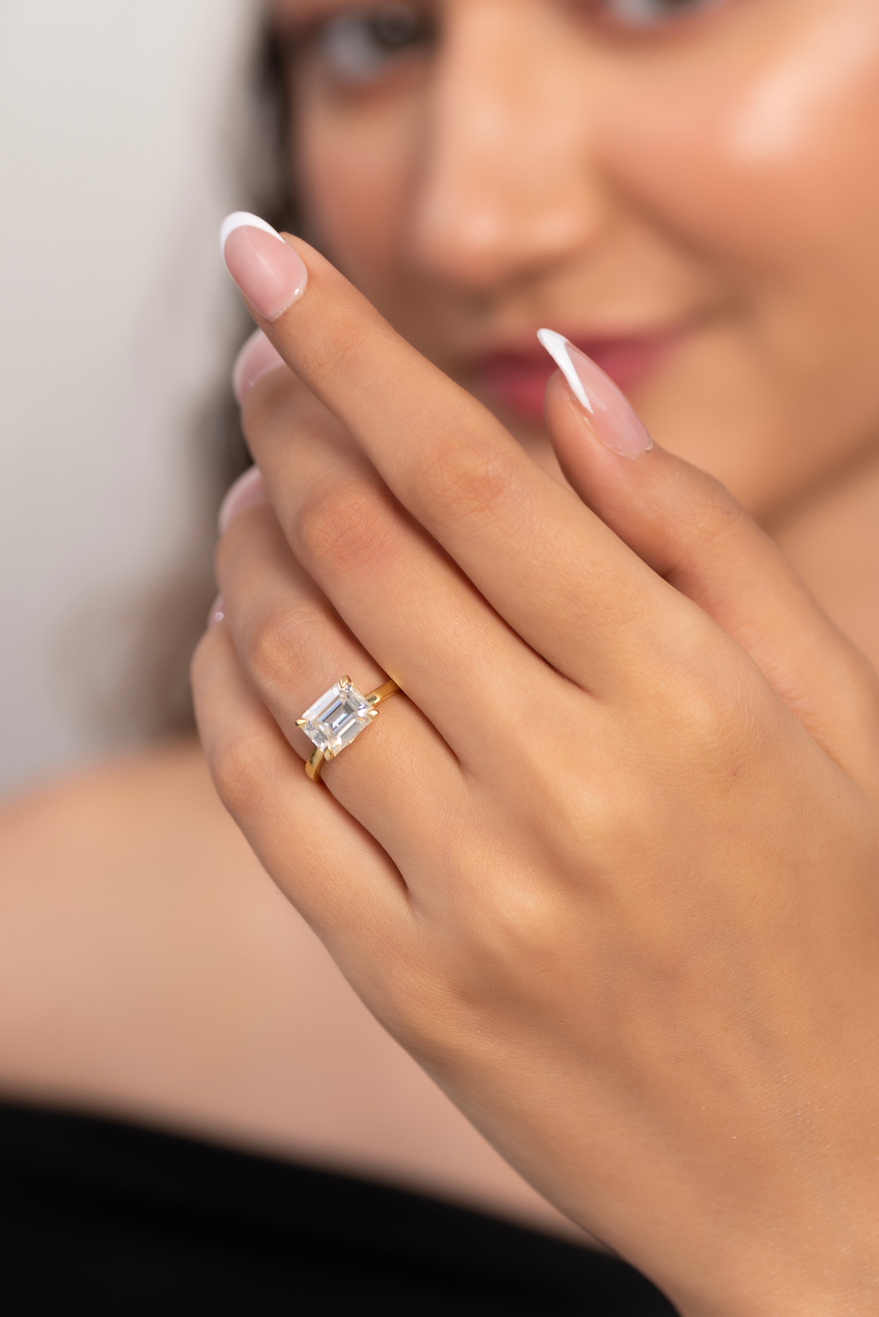 3.00 Carat Emerald Cut East West Diamond Proposal Ring