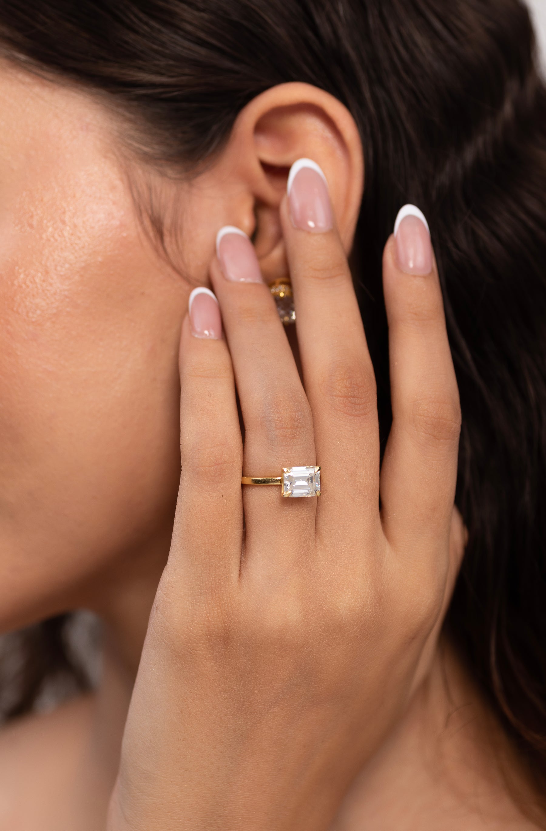 3.00 Carat Emerald Cut East West Diamond Proposal Ring