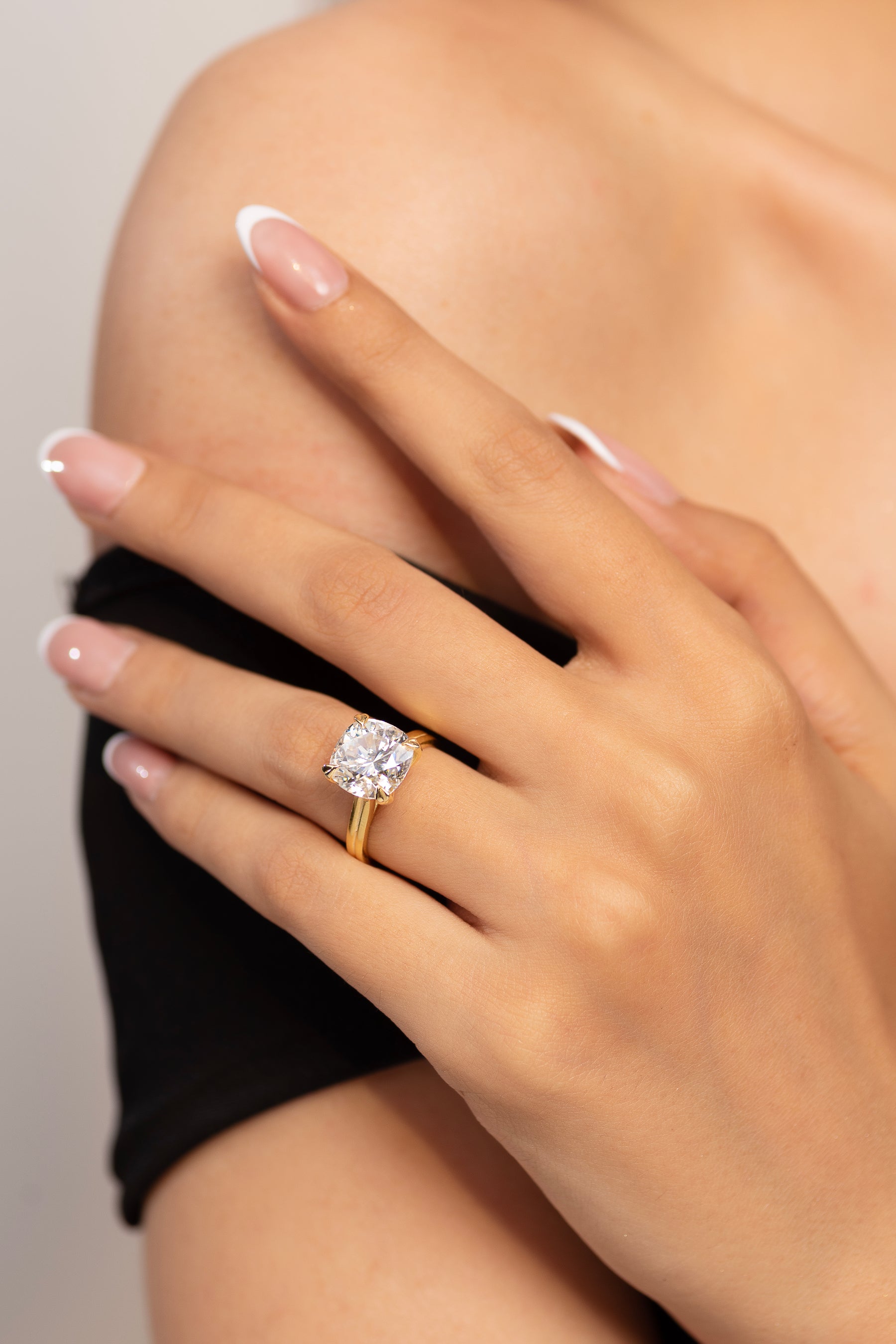 5 Carat Cushion Cut Lab Grown Diamond Twin Band Engagement Ring