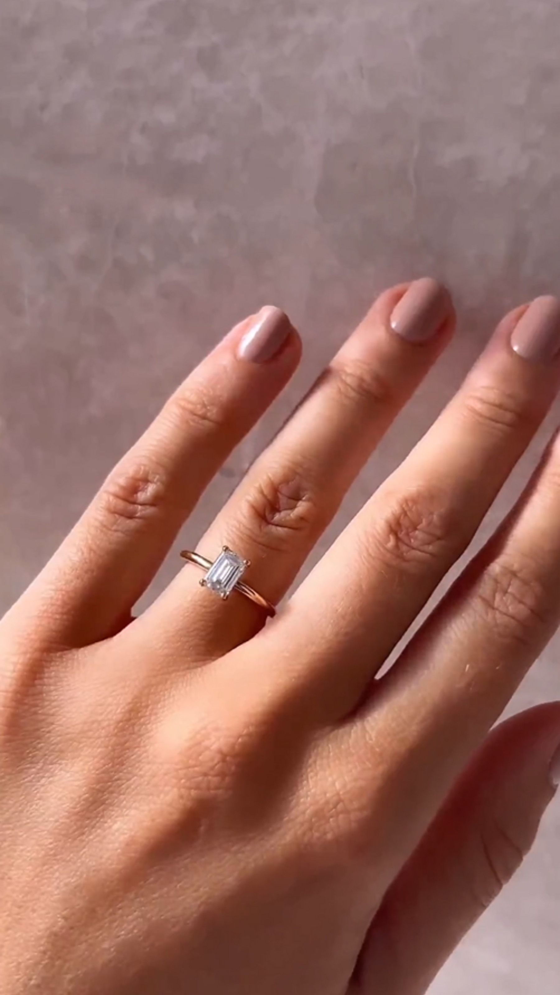 1 Carat Emerald Diamond Minimalist Ring with Hidden Halo in 14K Yellow Gold - Evara Jewelry LLC