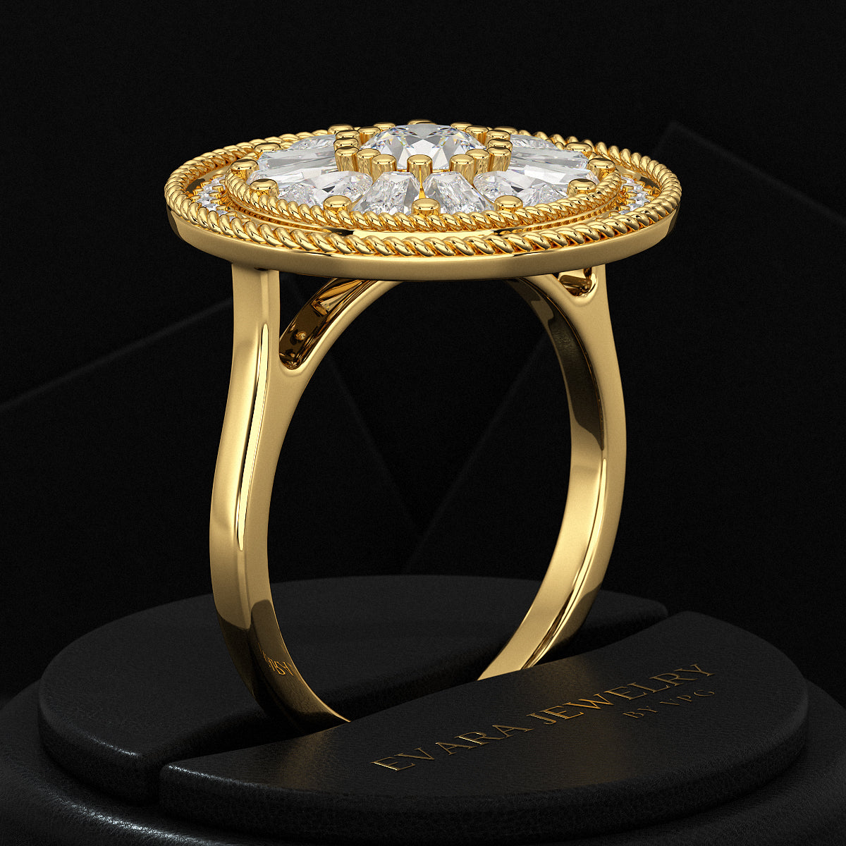 Round Diamond Mosaic Anniversary Ring - Evara Jewelry LLC