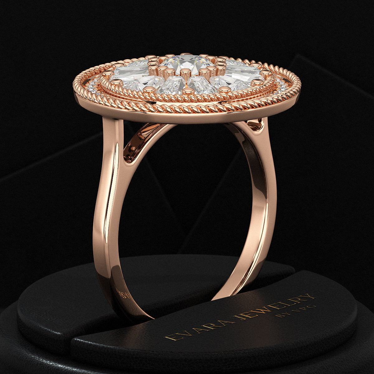 Round Diamond Mosaic Anniversary Ring - Evara Jewelry LLC
