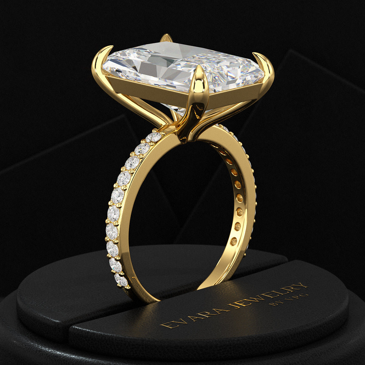 HUGE 10 Carat Radiant Cut Diamond Engagement Ring