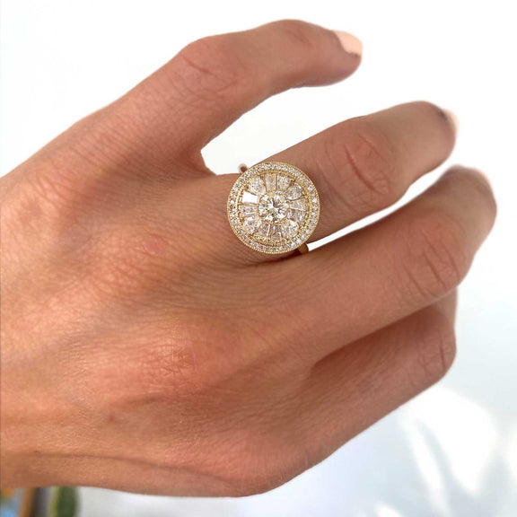 Round Diamond Mosaic Anniversary Ring - Evara Jewelry LLC