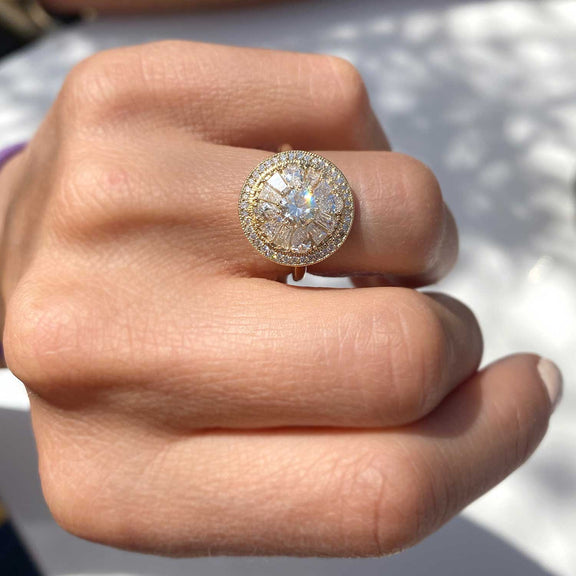 Round Diamond Mosaic Anniversary Ring - Evara Jewelry LLC