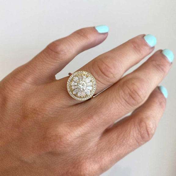 Round Diamond Mosaic Anniversary Ring - Evara Jewelry LLC