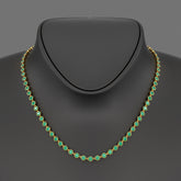 9.36 Carats Natural Emerald Choker Necklace in 14K Gold