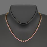 9.14 Carats Natural Pink Sapphire Choker Necklace in 14K Gold