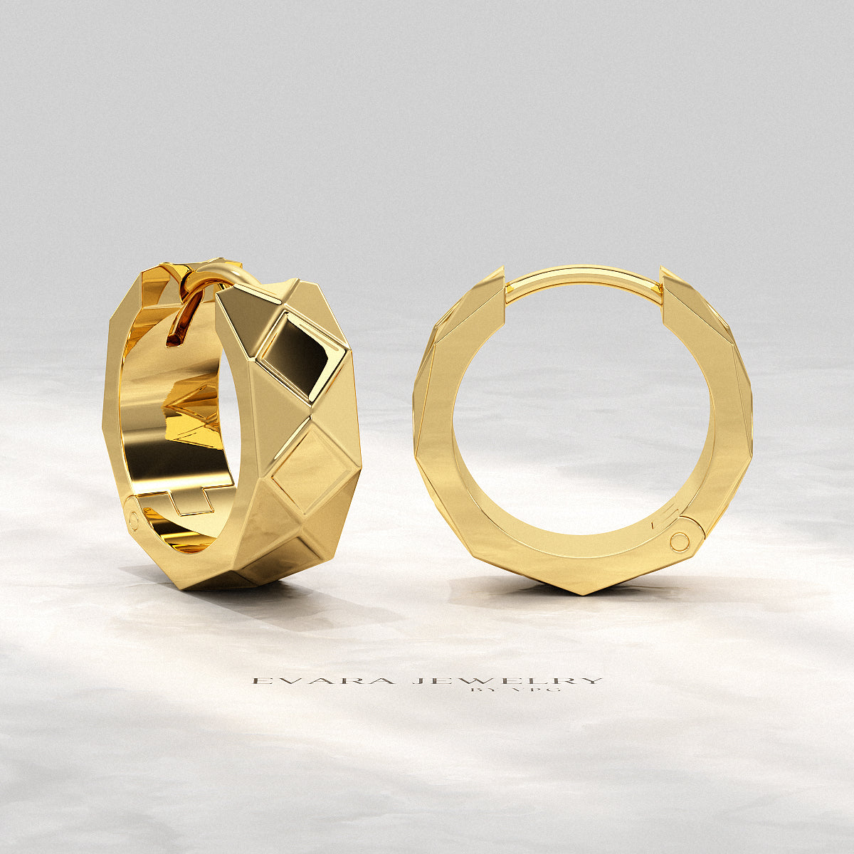 Geometric earrings presented in a luxury gift box