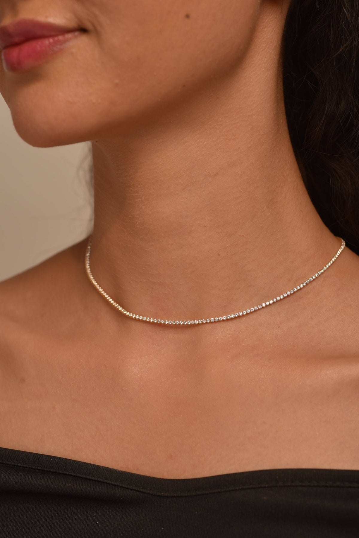 Luxury Diamond Tennis Necklace - 14K/18K White Gold Lab Grown Diamond Choker - Evara Jewelry LLC