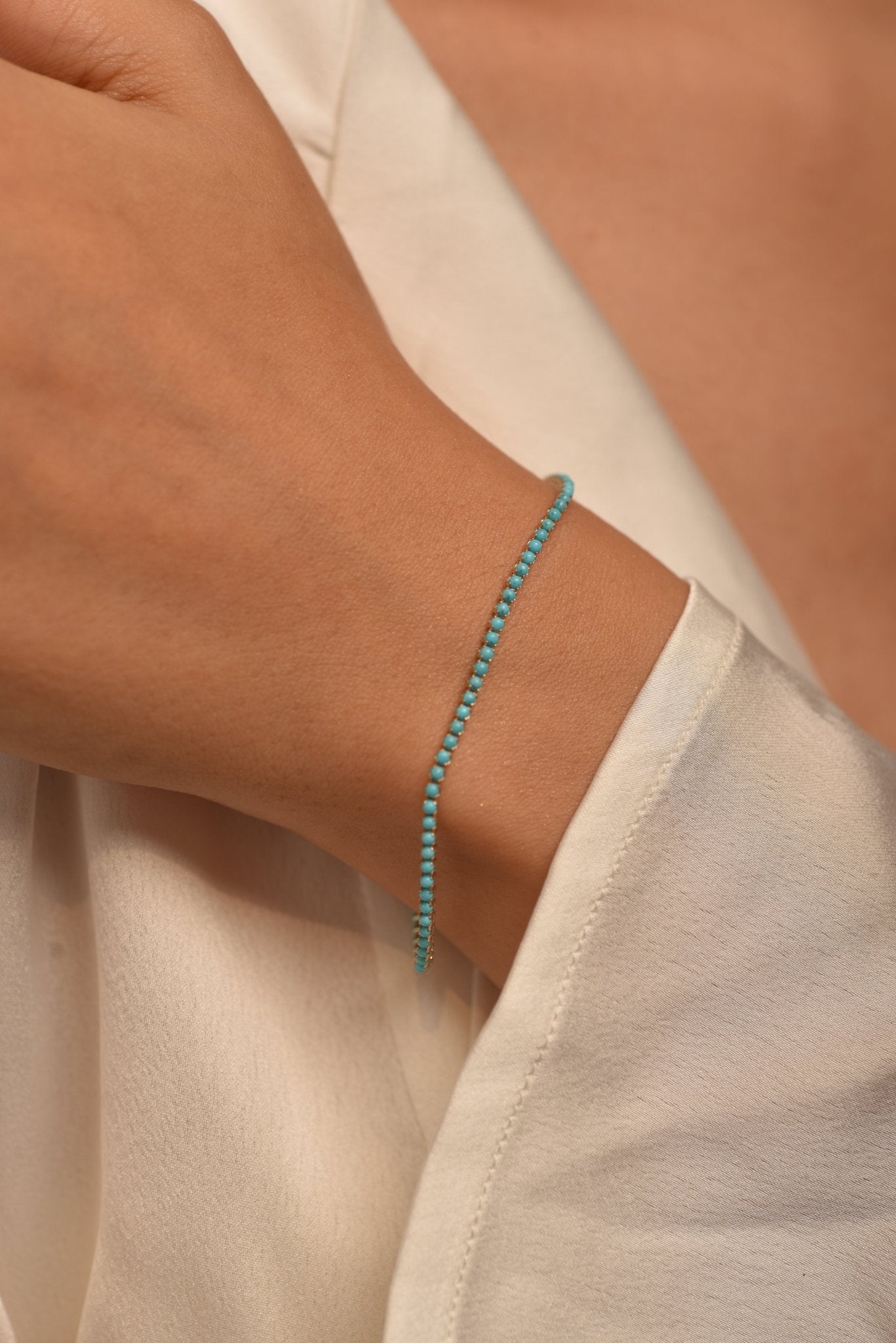 Shop Online - Turquoise Tennis Bracelet in 14K/18K Gold