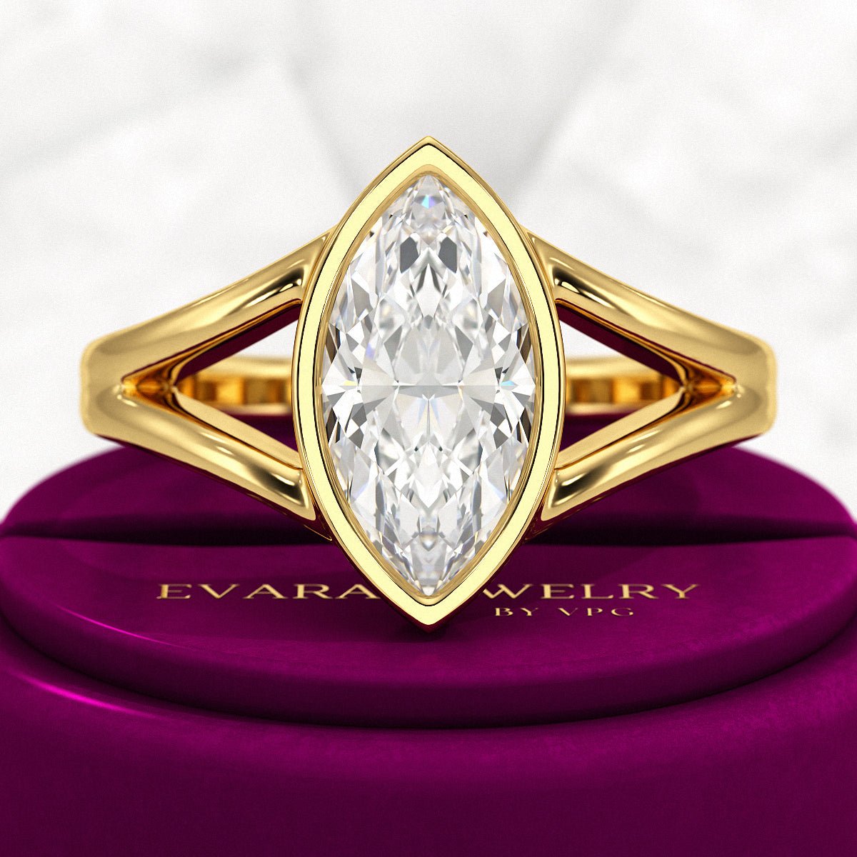 Marquise Cut Engagement Rings - Evara Jewelry LLC