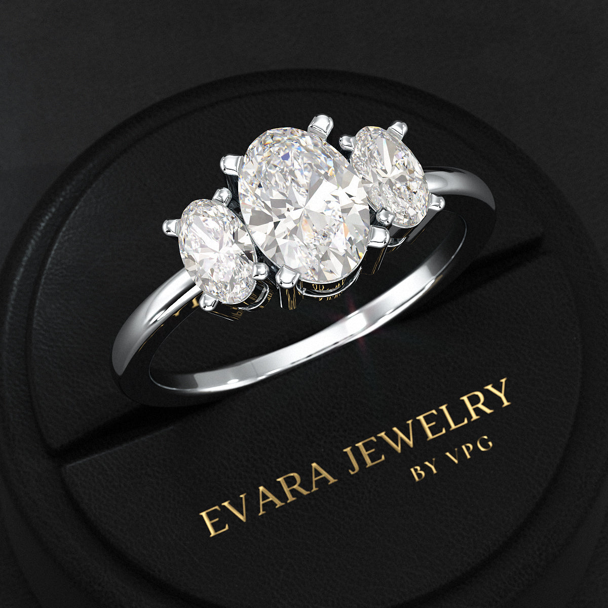 1.00 Carats Oval Cut Lab Grown Diamond Engagement Ring