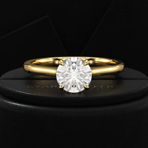 1 Carat Round Cut Diamond Hidden Halo Ring
