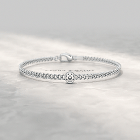 0.50 Carat Round Cut Diamond Solitaire Cuban Chain Bracelet - Evara Jewelry LLC