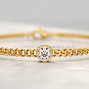 0.50 Carat Round Cut Diamond Solitaire Cuban Chain Bracelet - Evara Jewelry LLC