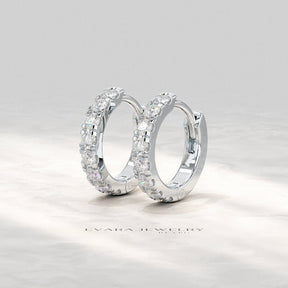 0.66 Carats Diamond Hoop Huggie Earrings - Evara Jewelry LLC