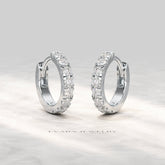 0.66 Carats Diamond Hoop Huggie Earrings - Evara Jewelry LLC