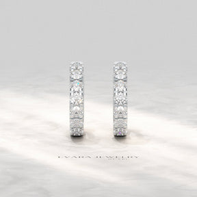 0.66 Carats Diamond Hoop Huggie Earrings - Evara Jewelry LLC