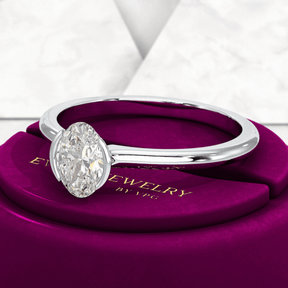 0.70 Carat Oval Cut Diamond Dainty Statement Ring - Evara Jewelry LLC