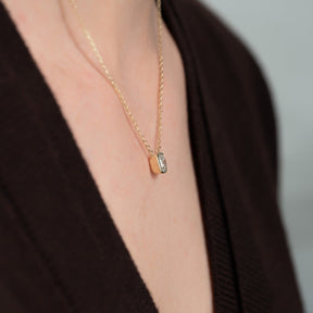 1 Carat Cushion Cut Diamond Bezel Pendant Necklace - Evara Jewelry LLC