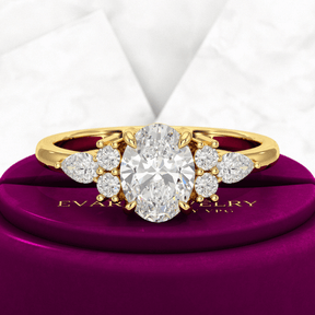 1 Carat Oval Diamond Art Deco Engagement Ring - Evara Jewelry LLC