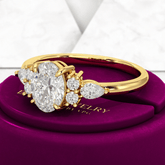 1 Carat Oval Diamond Art Deco Engagement Ring - Evara Jewelry LLC