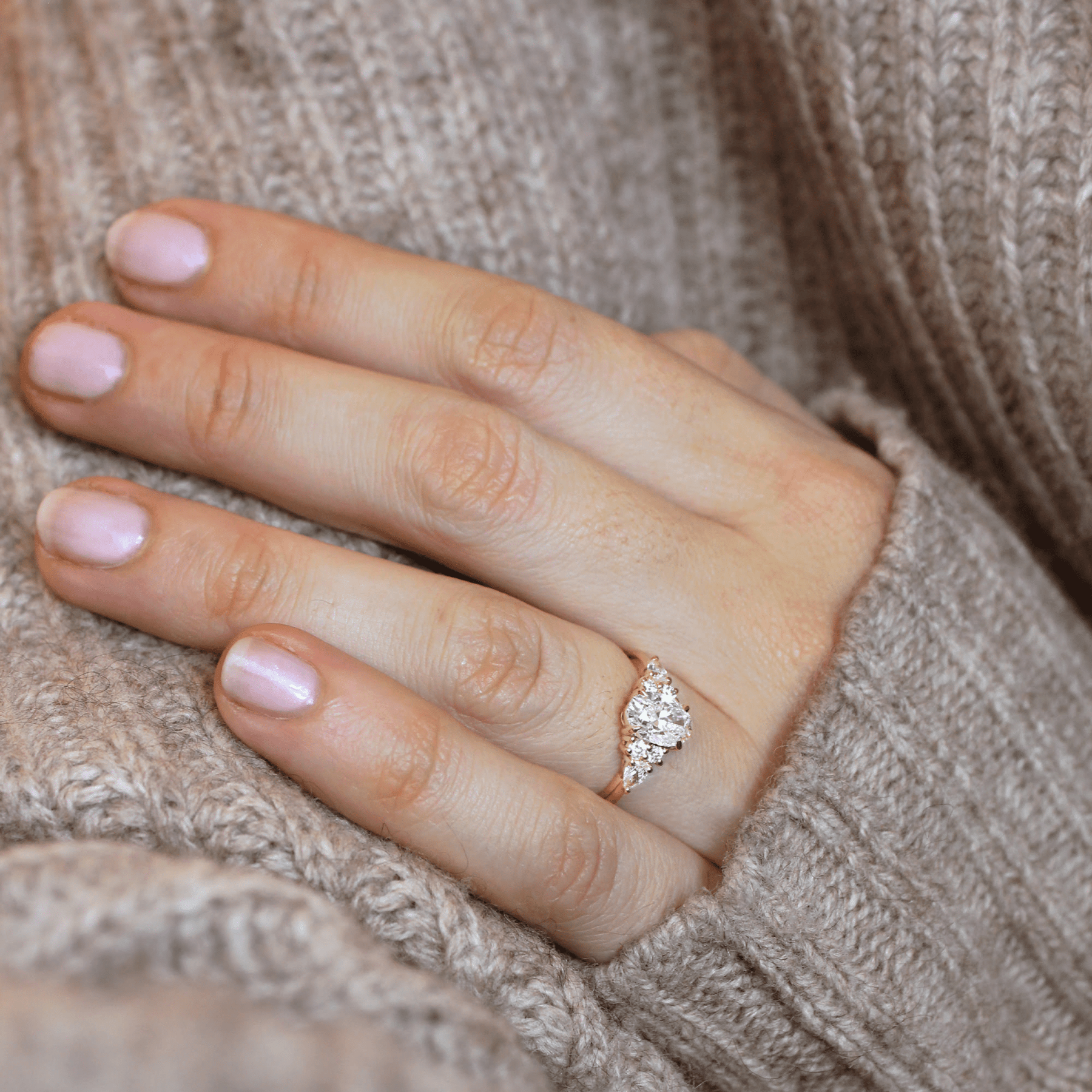 1 Carat Oval Diamond Art Deco Engagement Ring - Evara Jewelry LLC