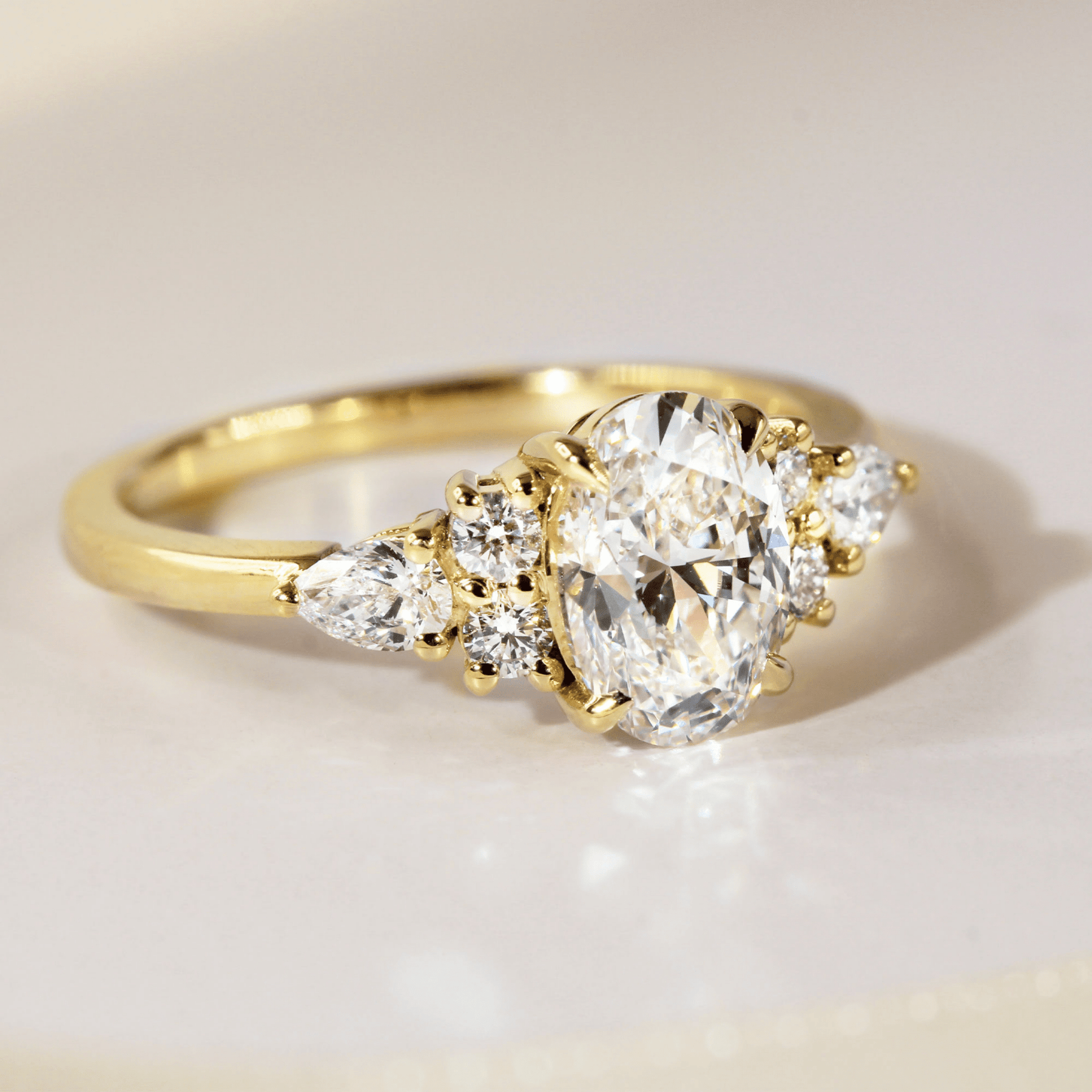 1 Carat Oval Diamond Art Deco Engagement Ring - Evara Jewelry LLC