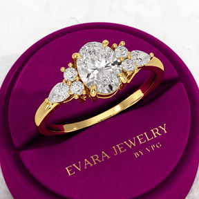 1 Carat Oval Diamond Art Deco Engagement Ring - Evara Jewelry LLC
