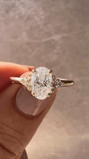 1 Carat Oval Diamond Art Deco Statement Ring - Evara Jewelry LLC