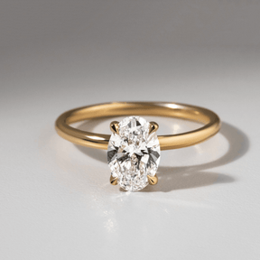 1 Carat Oval Diamond Minimalist Engagement Ring - Evara Jewelry LLC