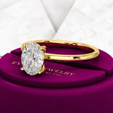 1 Carat Oval Diamond Minimalist Engagement Ring - Evara Jewelry LLC
