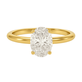 1 Carat Oval Diamond Minimalist Engagement Ring - Evara Jewelry LLC