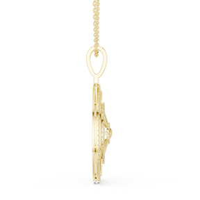 1 Carat Pave Diamond Compass Pendant Necklace - Evara Jewelry LLC