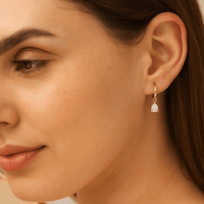 1 Carat Pear Cut Lab Grown Diamond Hoop Earrings - Evara Jewelry LLC