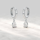 1 Carat Pear Cut Lab Grown Diamond Hoop Earrings - Evara Jewelry LLC