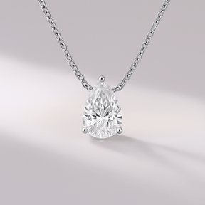 1 Carat Pear Diamond Solitaire Pendant Necklace - Evara Jewelry LLC