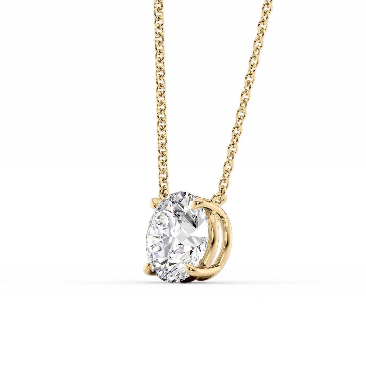 1 Carat Prong Set Solitaire Diamond Pendant Necklace - Evara Jewelry LLC