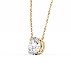 1 Carat Prong Set Solitaire Diamond Pendant Necklace - Evara Jewelry LLC