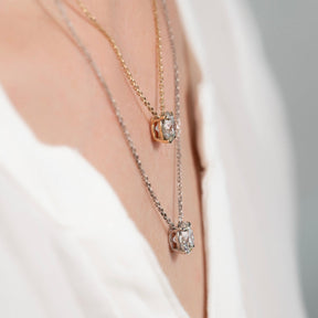 1 Carat Prong Set Solitaire Diamond Pendant Necklace - Evara Jewelry LLC