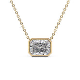 1 Carat Radiant Cut Diamond Bezel Pendant Necklace - Evara Jewelry LLC