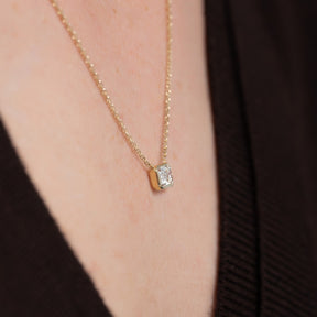 1 Carat Radiant Cut Diamond Bezel Pendant Necklace - Evara Jewelry LLC