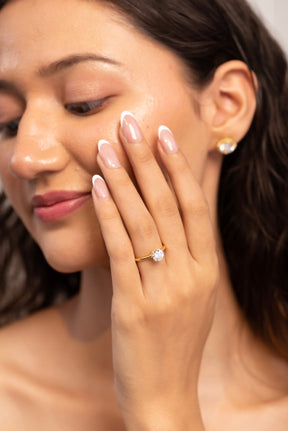 1 Carat Round Cut Diamond Hidden Halo Ring - Evara Jewelry LLC