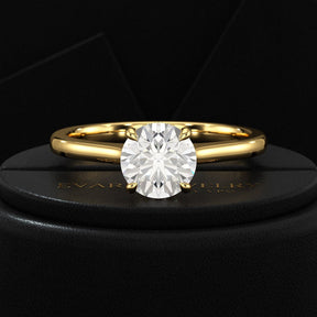 1 Carat Round Cut Diamond Hidden Halo Ring - Evara Jewelry LLC