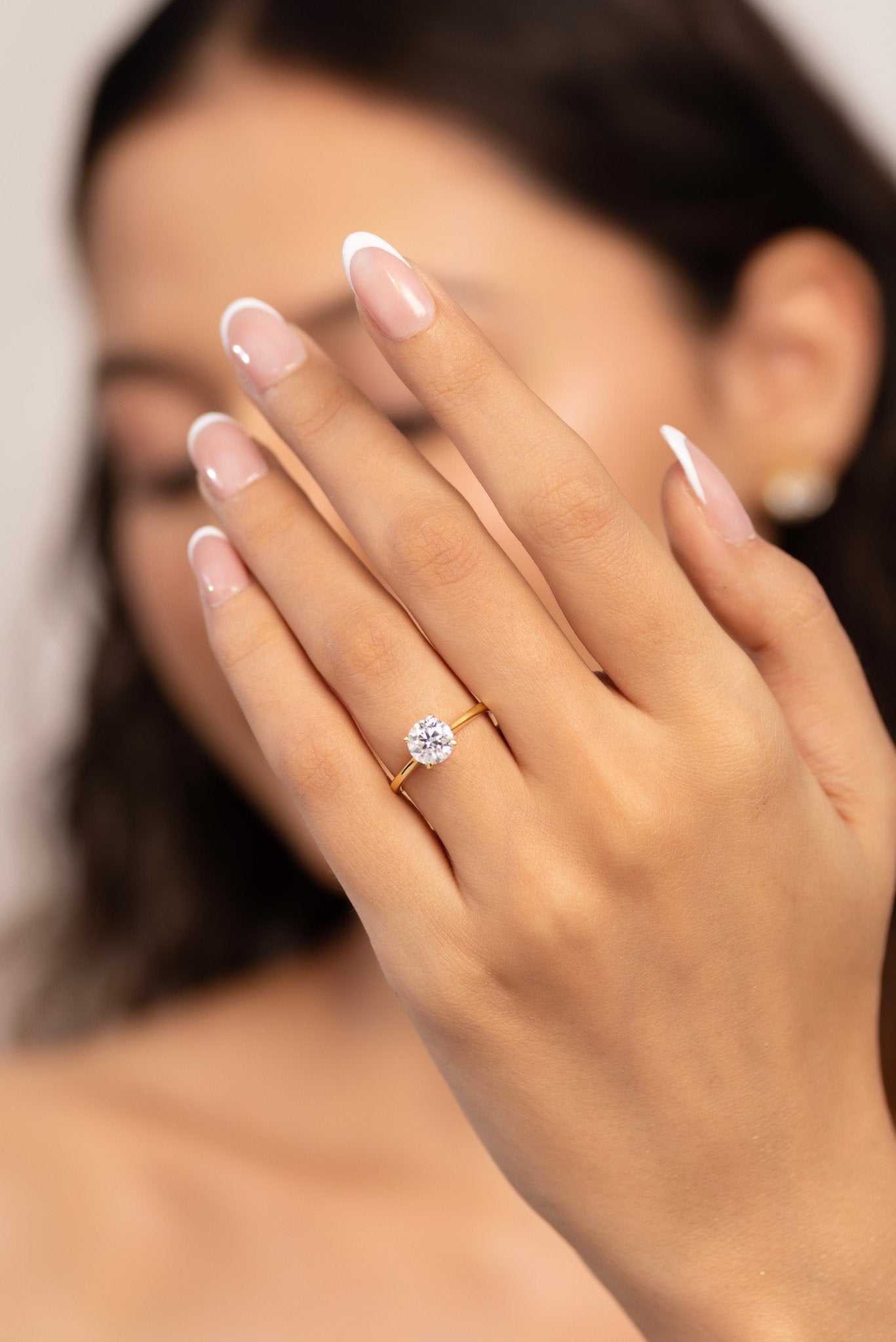 1 Carat Round Cut Diamond Hidden Halo Ring - Evara Jewelry LLC