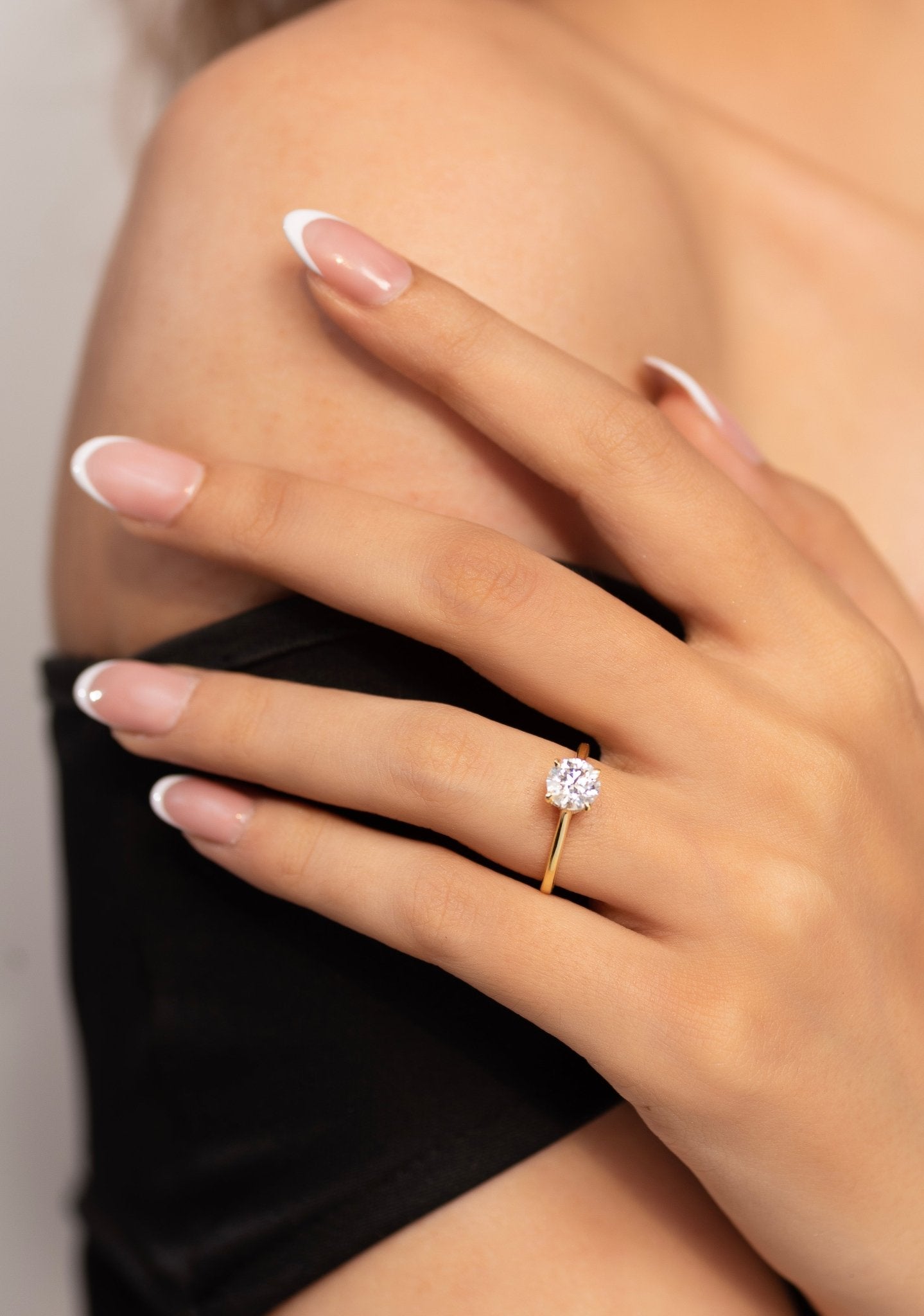 1 Carat Round Cut Diamond Hidden Halo Ring - Evara Jewelry LLC